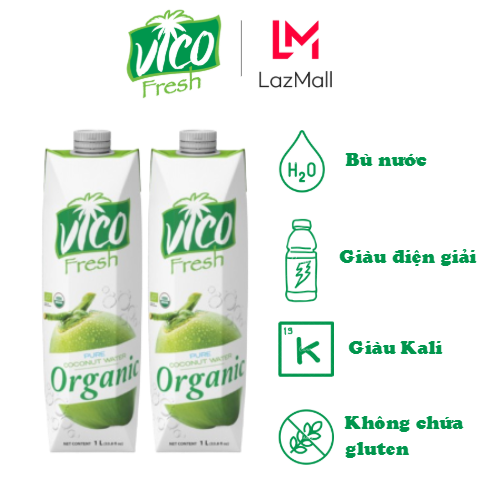 COMBO 2 HỘP NƯỚC DỪA VICO FRESH ORGANIC 1L