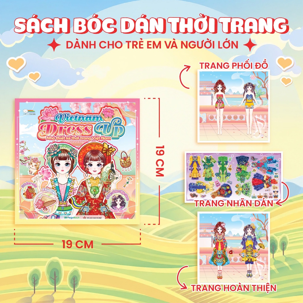 Sách Vietnam Dress up - Nhà thiết kế thời trang (Đồ chơi bóc dán 200+ Sticker cho bé)-26