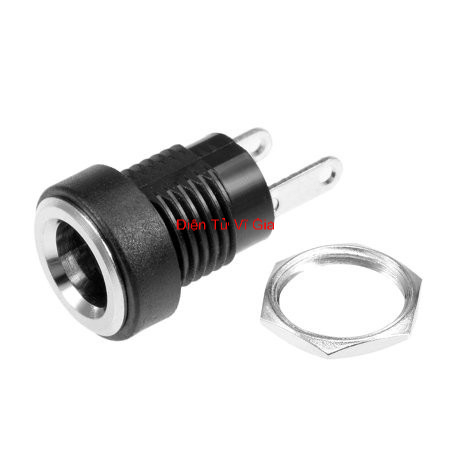 Jack DC cái Kích Thước 5.5mm x 2.1mm 12V 3A Kèm đai ốc vặn