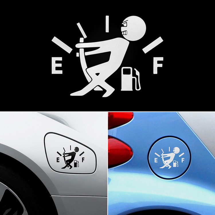 Tem dán nắp bình xăng xe ô tô , miếng decal dán nắp bình xăng xe hơi, xe máy