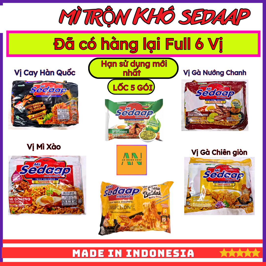 Mì trộn sedaap indonesia - lốc x 5 gói
