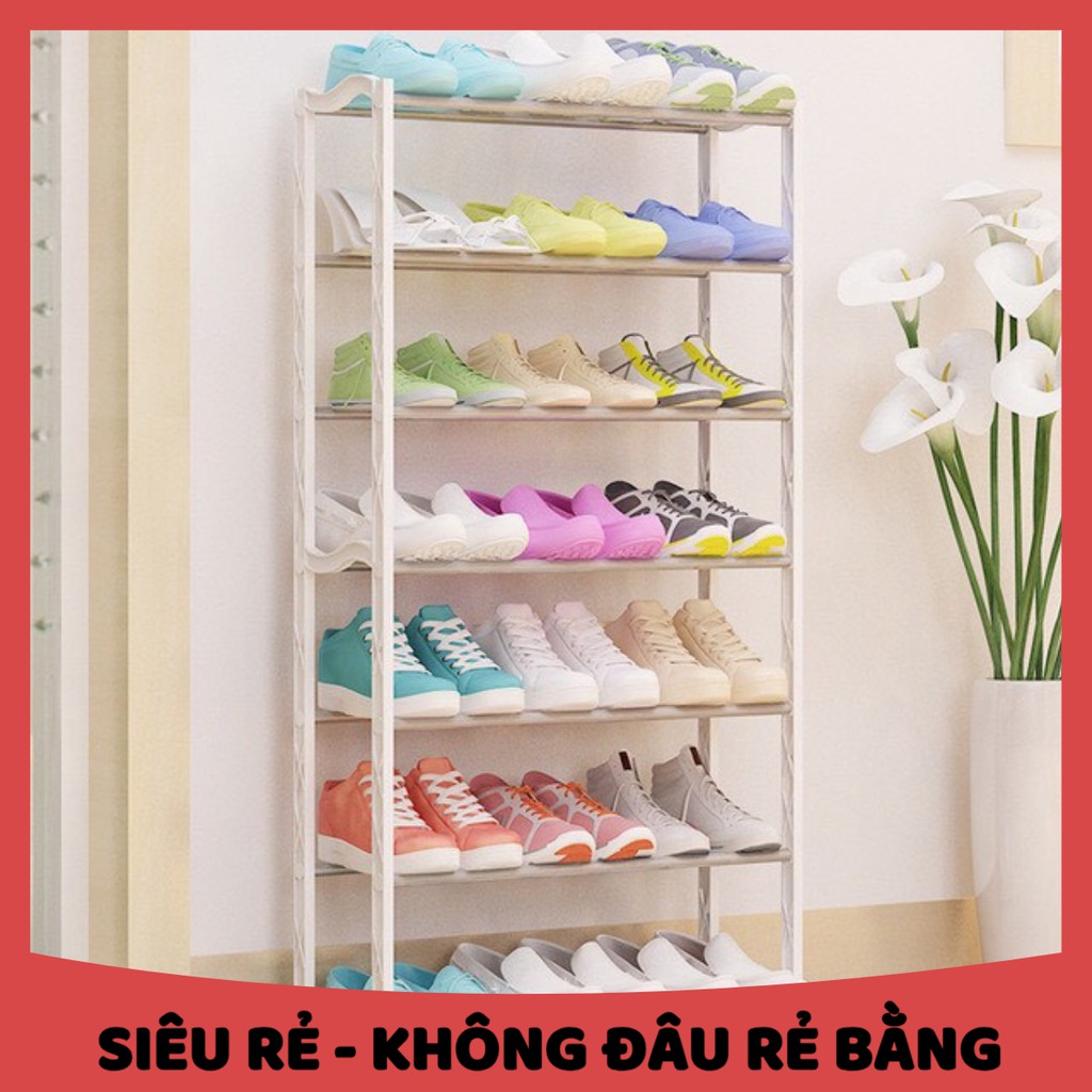 [ Mẫu mới 2020] Kệ giày dép 7 tầng cao cấp giá rẻ, Kệ đa năng, giá để giày dép khung inox 7 tầng