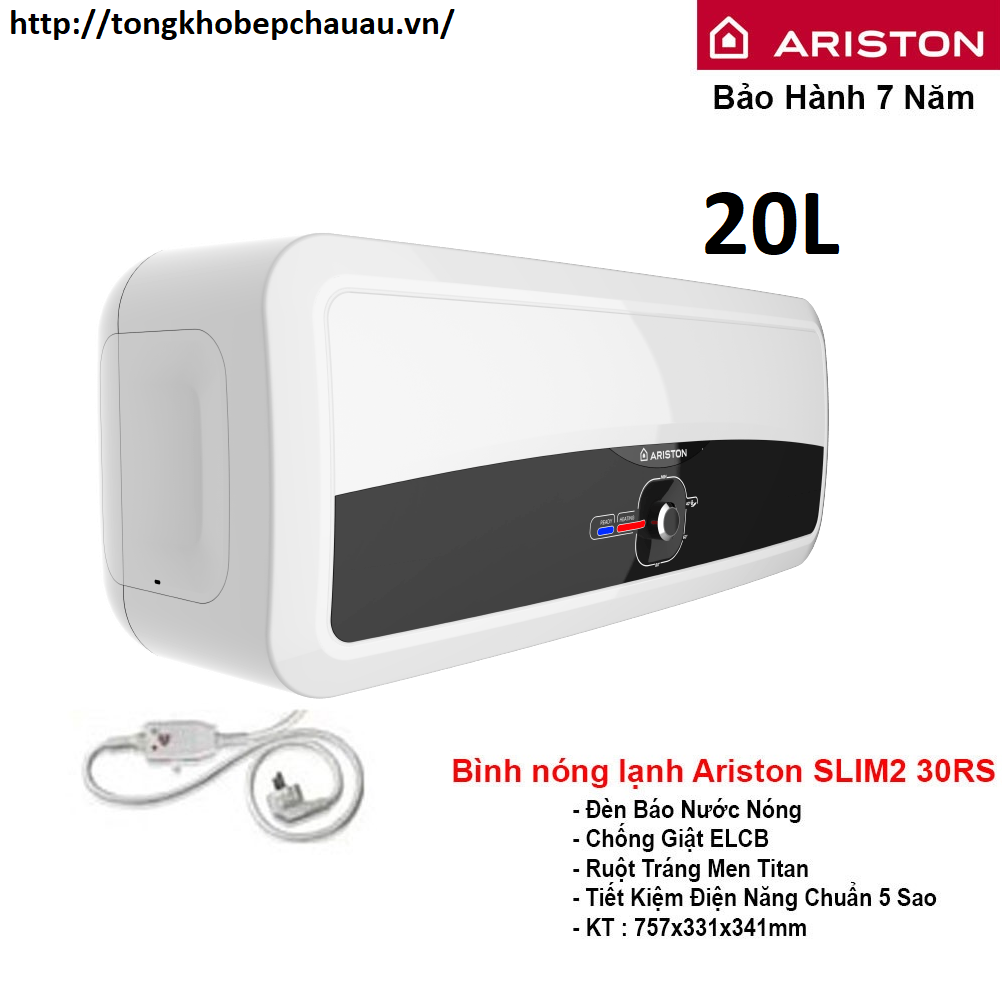 Bình nóng lạnh kháng khuẩn Ariston 20L ngang SL2 20RS Ag(http://tongkhobepchauau.vn/)