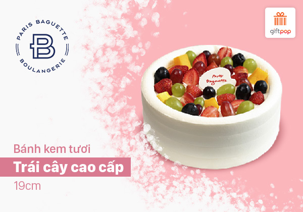 Paris Baguette - Bánh Kem Tươi Trái Cây Cao Cấp (19cm)