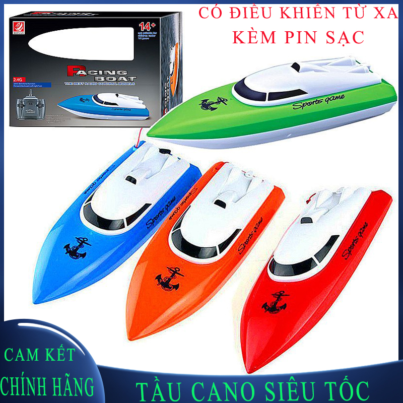 Tàu cano mini điều khiển đồ chơi trẻ em dưới nước - điều khiển có tay lái linh hoạt