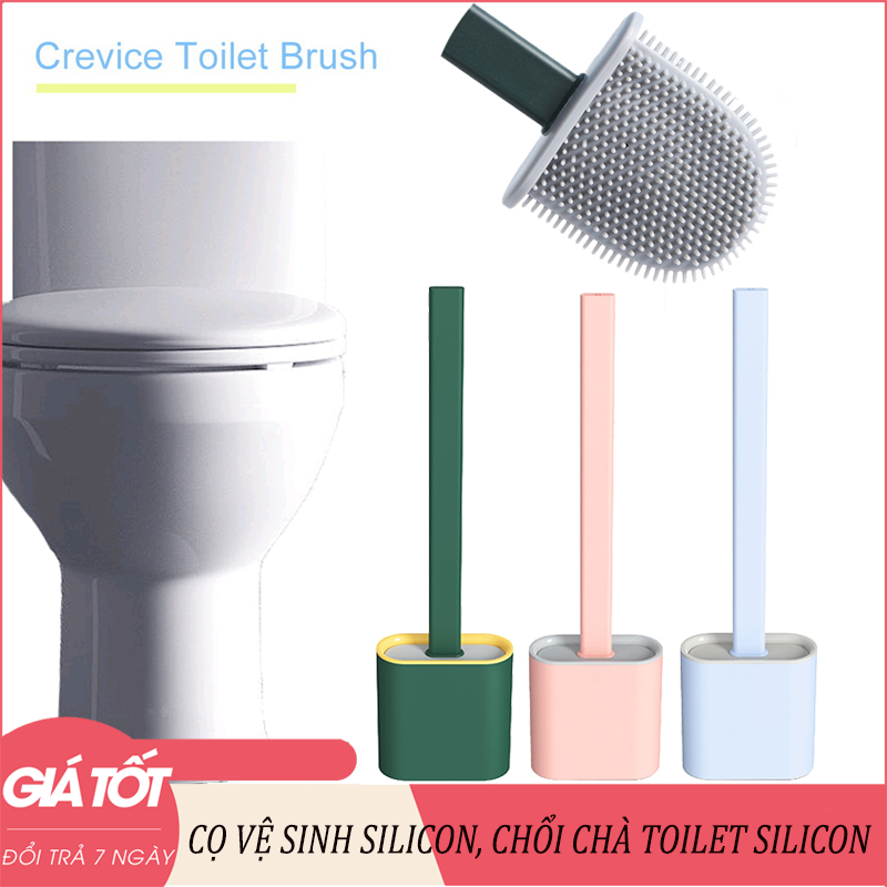 Cây bàn chải chổi cọ chà rửa vệ sinh bồn cầu toilet brush bằng silicon kèm hộp đựng dán tường - CỌ VỆ SINH SILICON, CHỔI CHÀ TOILET SILICON (Màu ngẫu nhiên)