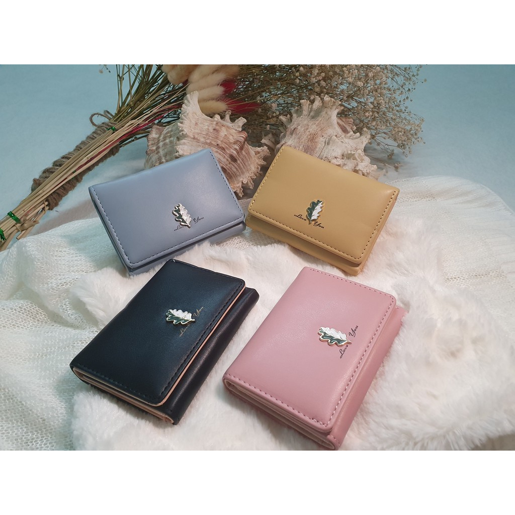 Ví cầm tay nữ nhỏ mini thời trang một chiếc lá nhỏ gọn nhiều ngăn