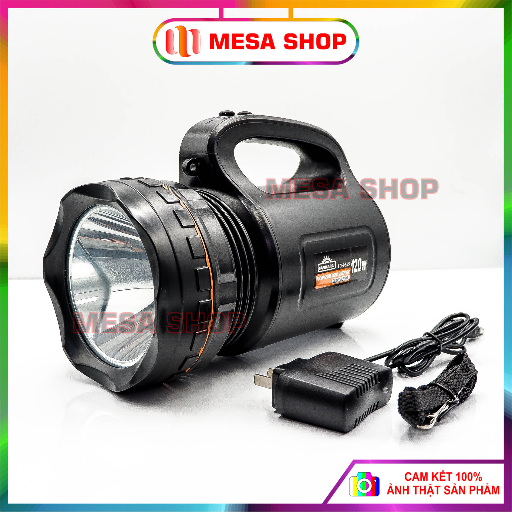 Đèn pin 3 in 1 siêu sáng kiêm sạc dự phòng, có đèn chiếu sáng trên thân công suất 120w pin 8000mah cao cấp