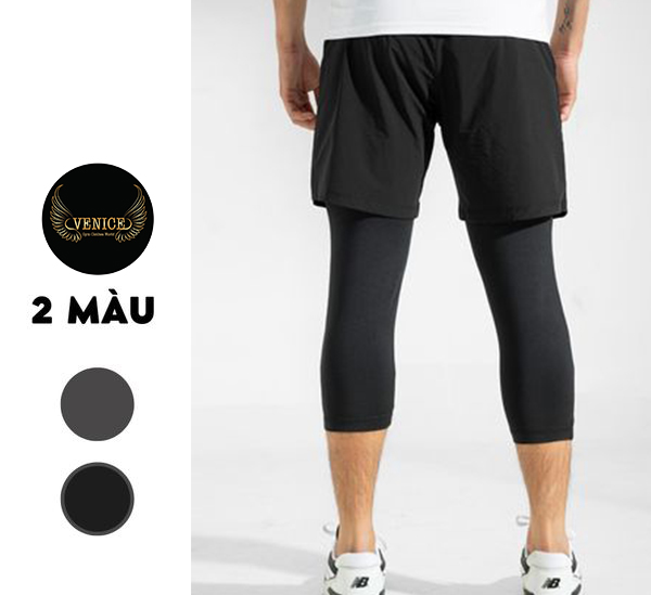 [FREESHIP + HOÀN TIỀN 50K] [M,L,XL,2XL] Quần đùi tập gym nam short 2 lớp thể thao lót legging hỗ trợ đạp xe chạy bộ phong cách mạnh mẽ QDTS005
