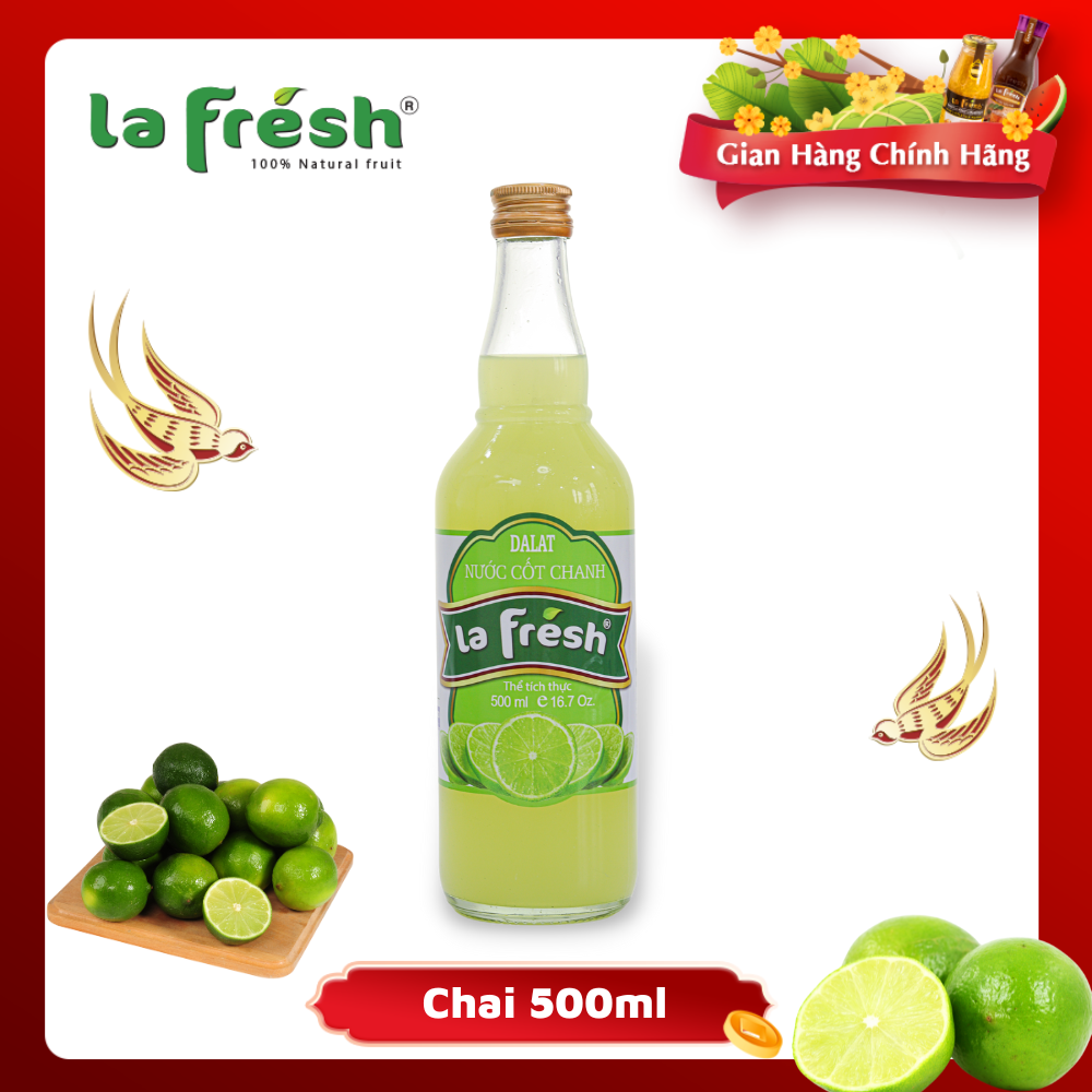 [HCM]Nước Cốt Chanh Vắt Không Đường Lafresh Đà Lạt 500ml