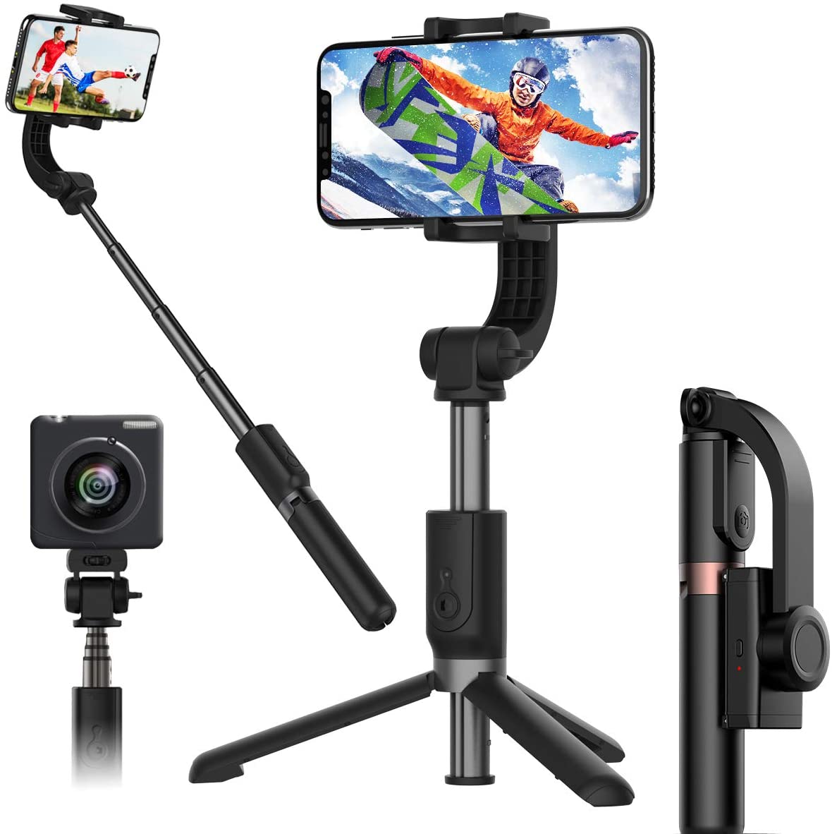 [HCM]Tay Cầm Chống Rung Điện Tử Có Bluetooth Gimbal L08 Gậy Chụp Hình Quay Video Chống Rung Cao Cấp Tay Cầm Gimbal 3 Trục Cho Điện Thoại Selfie Stick Tripod Selfieshow L08 Gimbal Cầm Tay Ổn Định Hỗ Trợ Quay Video Youtube Có Chân Đỡ