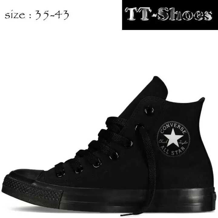 Giày Classic CV Full Đen Nam Nữ Cao Cổ