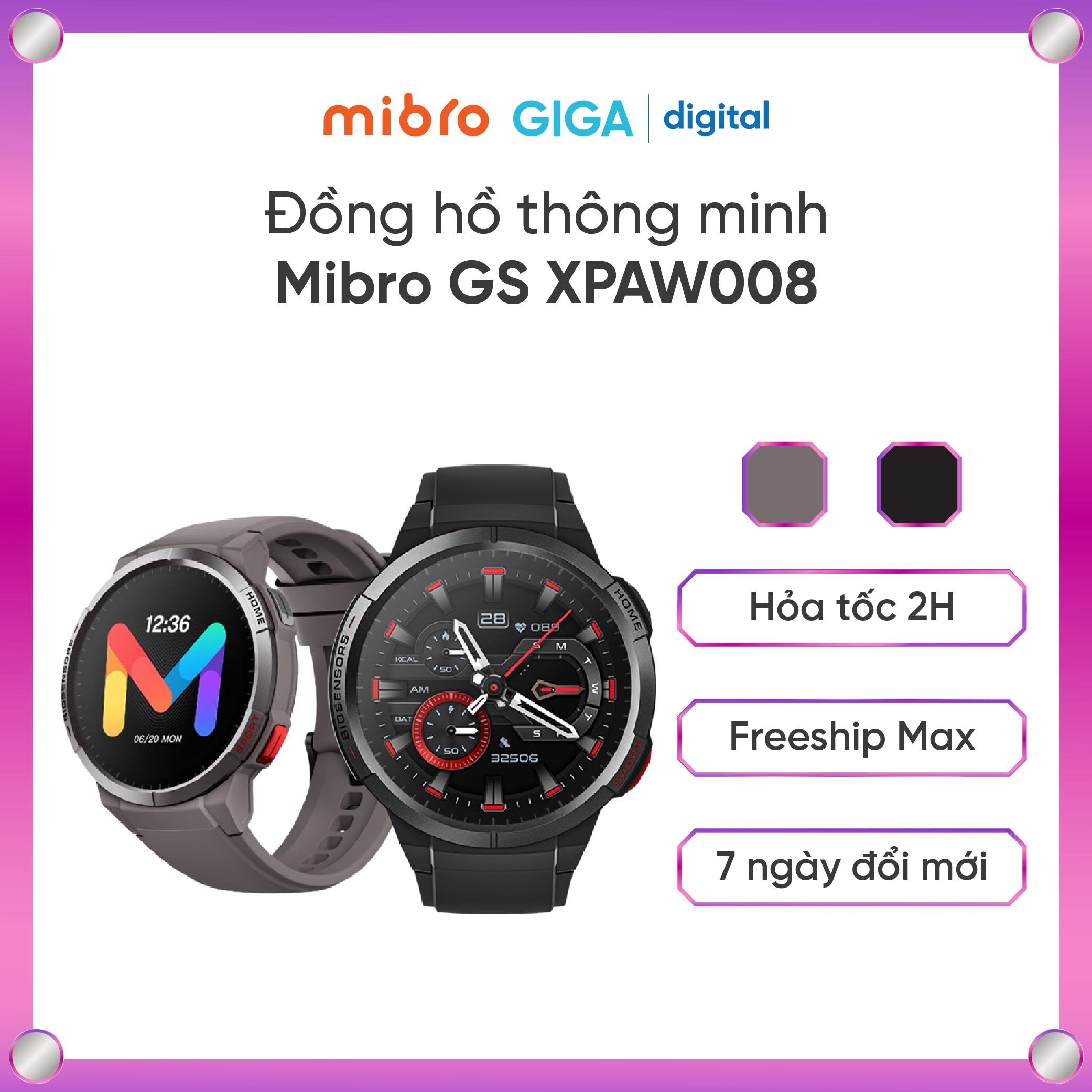 [ Hỏa tốc HN - HCM ]   Đồng hồ thông minh Mibro GS / Mibro GS Pro mới có nghe gọi | Định vị GPS | Chip lõi kép | Kháng nước 5ATM | Màn hình AOD | Theo dõi sức khỏe thông minh | Pin 24 ngày | 70 chế độ thể thao