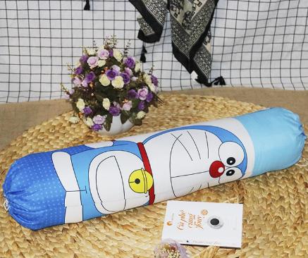Vỏ gối ôm Cotton Poly,bao gối ôm 35x100cm mẫu doremon tem thư
