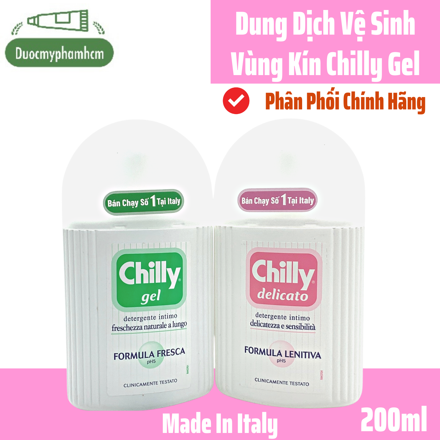 Chilly gel 200ml - dung dịch vệ sinh phụ nữ số 1 tại ý