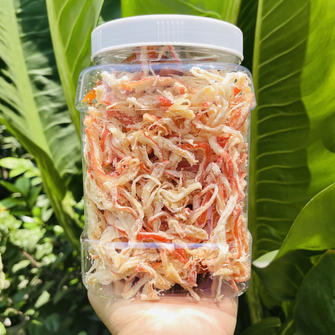 Mực hấp nước dừa hũ lớn 500.gram - khô mực xé sợi