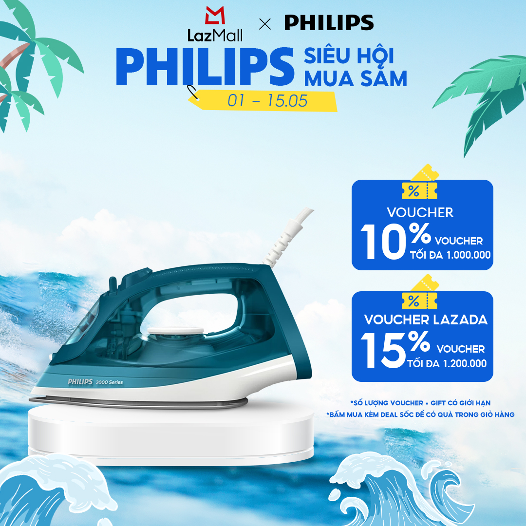 Bàn Ủi Hơi Nước Philips DST2030/90 | 2000W| mặt đế ceramic - Hàng Chính Hãng