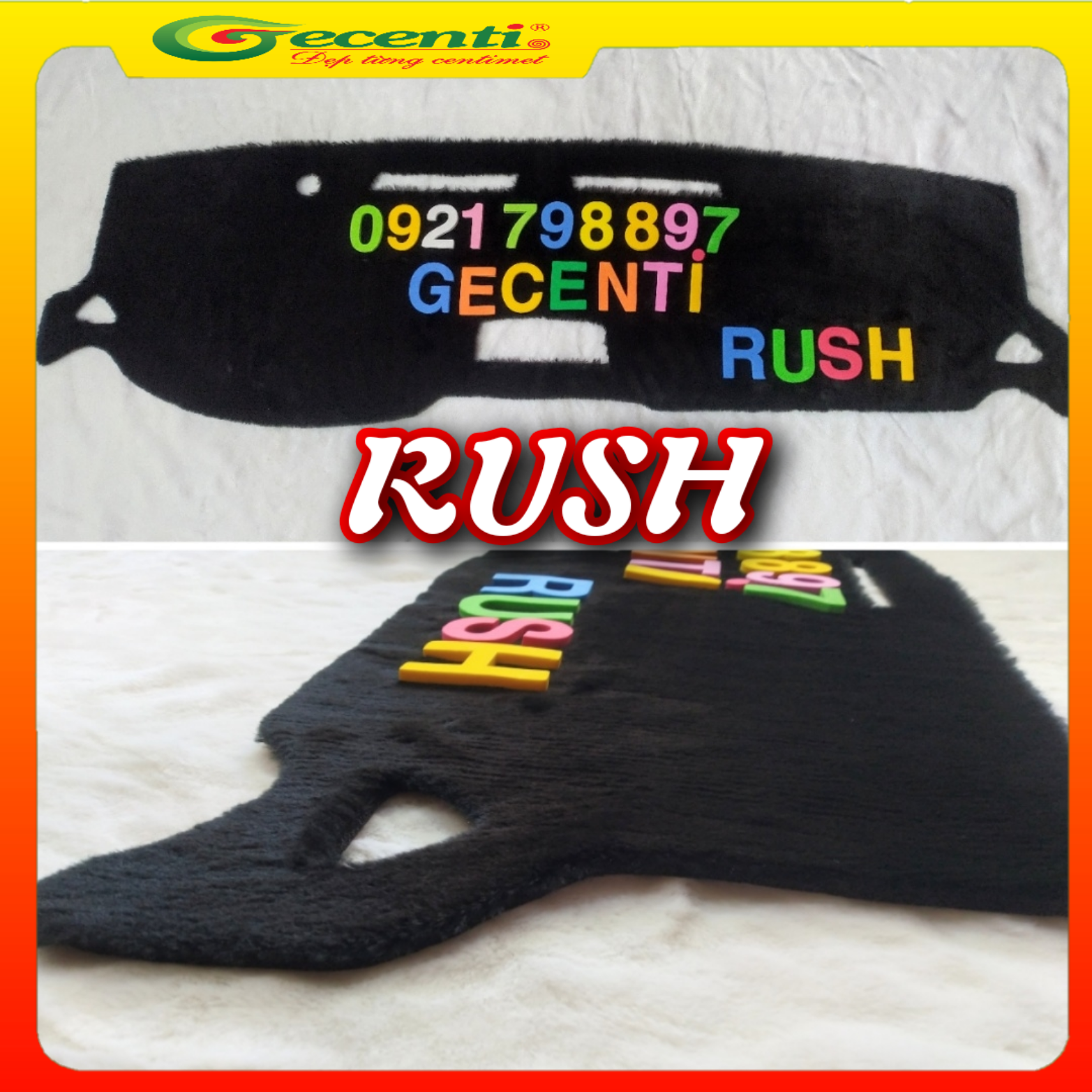 Thảm taplo lông thú cao cấp toyota rush- gecenti