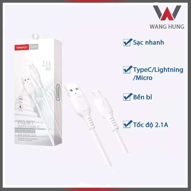 Dây sạc Cáp sạc dữ liệu 2.1A Cát Thái X1 Lightning/Type-C/Micro dây sạc pin nhanh an toàn thích hợp cho dòng điện thoai OPPOSamSungiPhoneiPadASUSXIaoMi