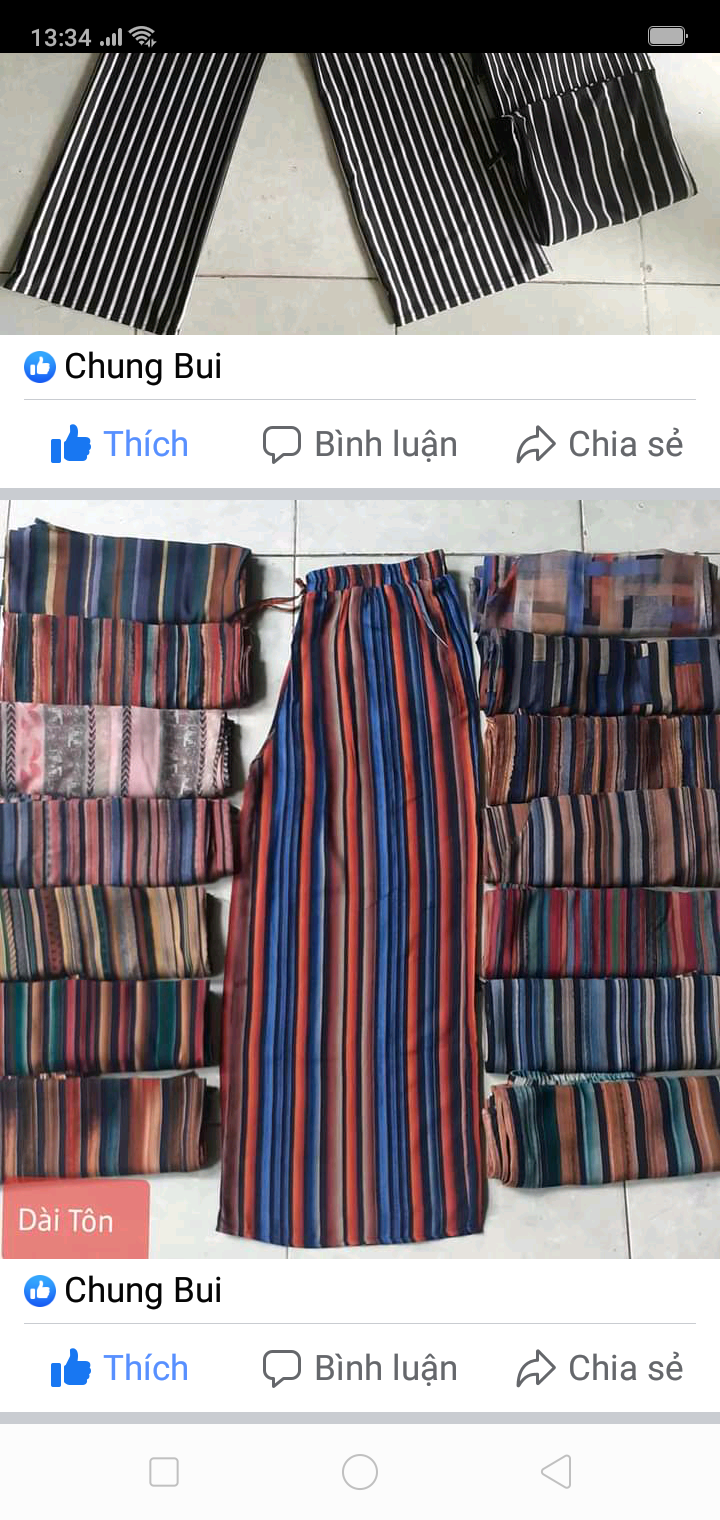 Quần lưng thun ống rộng
