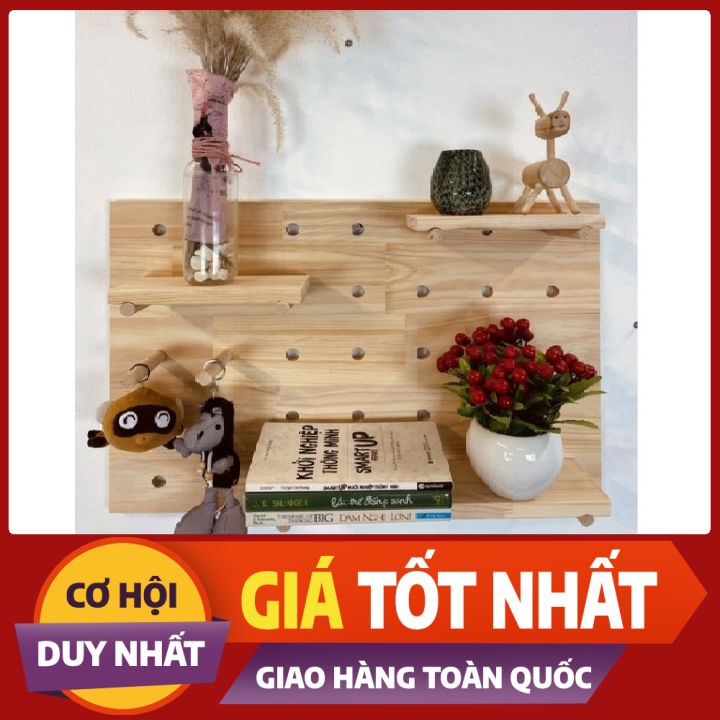 Bảng Trang Trí Lỗ, Bảng Trang Trí Pegboard Gỗ Tự Nhiên 40cm x 60xm