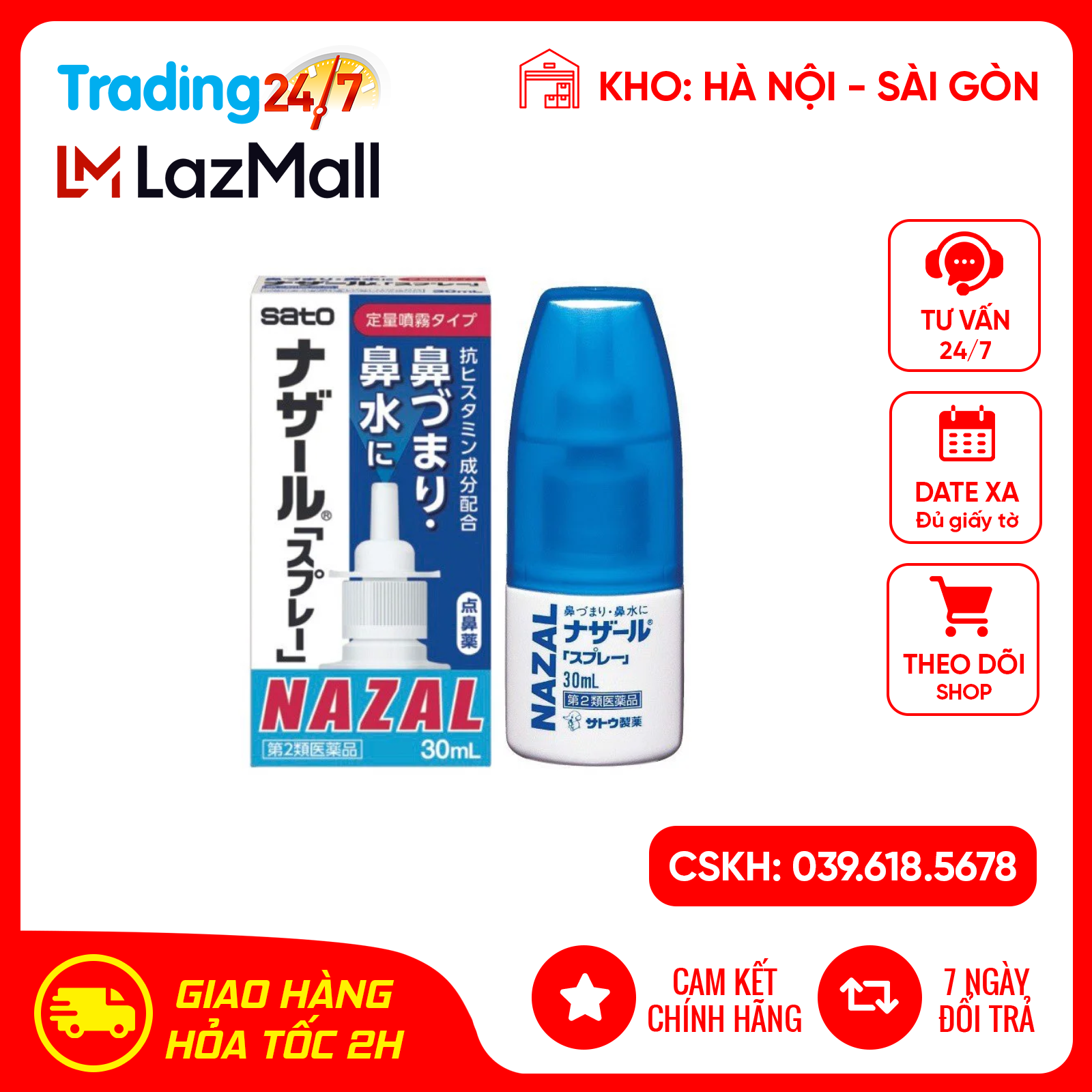 Xịt mũi hạn chế viêm xoang hiệu quả Nazal nội địa Nhật Bản
