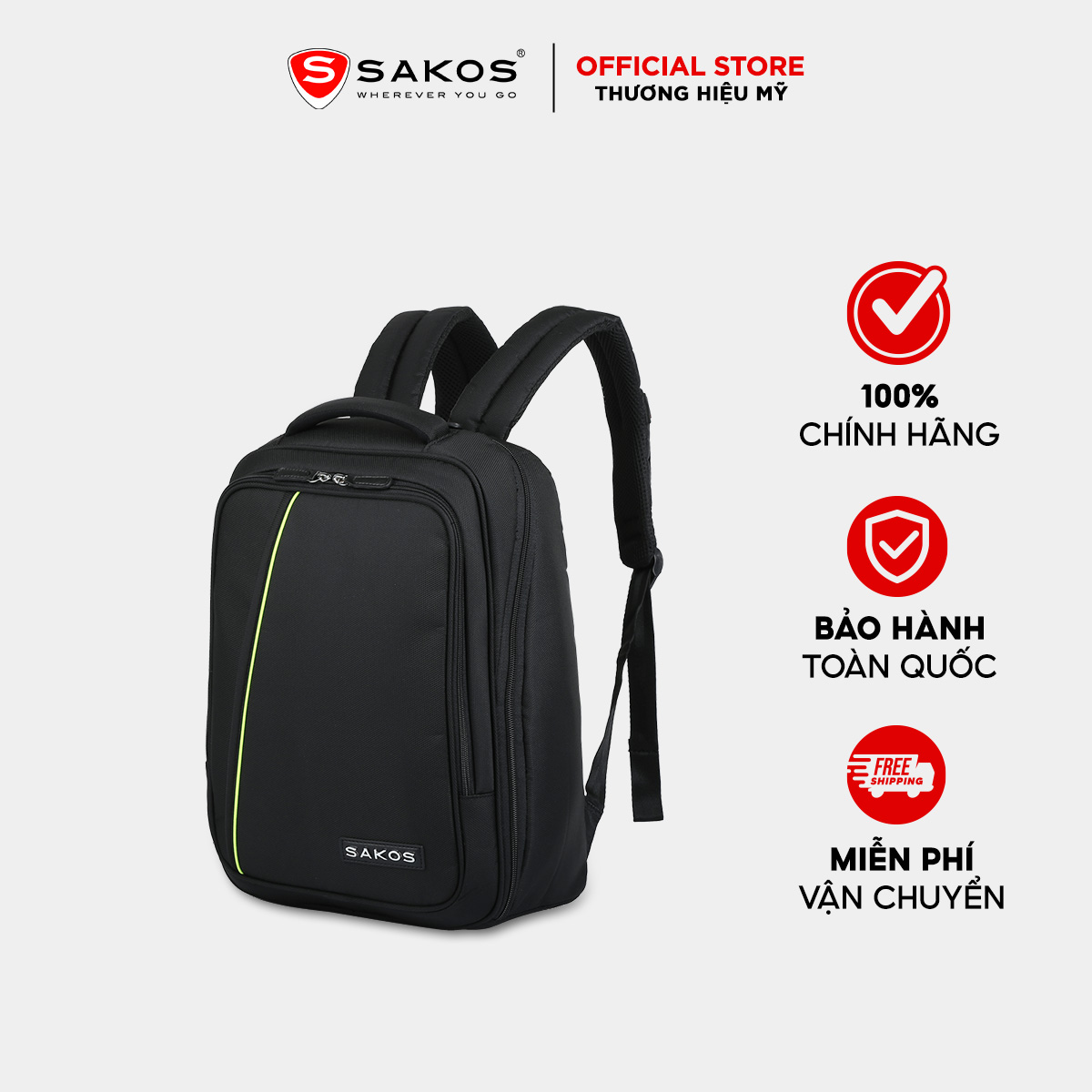  Balo laptop SAKOS ZEN 14 inch - Thiết kế tối giản trọng lượng siêu nhẹ. 