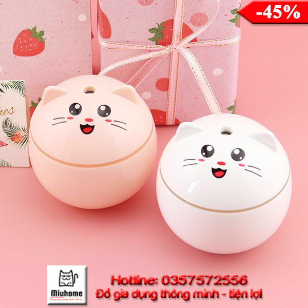 Máy phun sương, Đèn xông tinh dầu để bàn hình con mèo