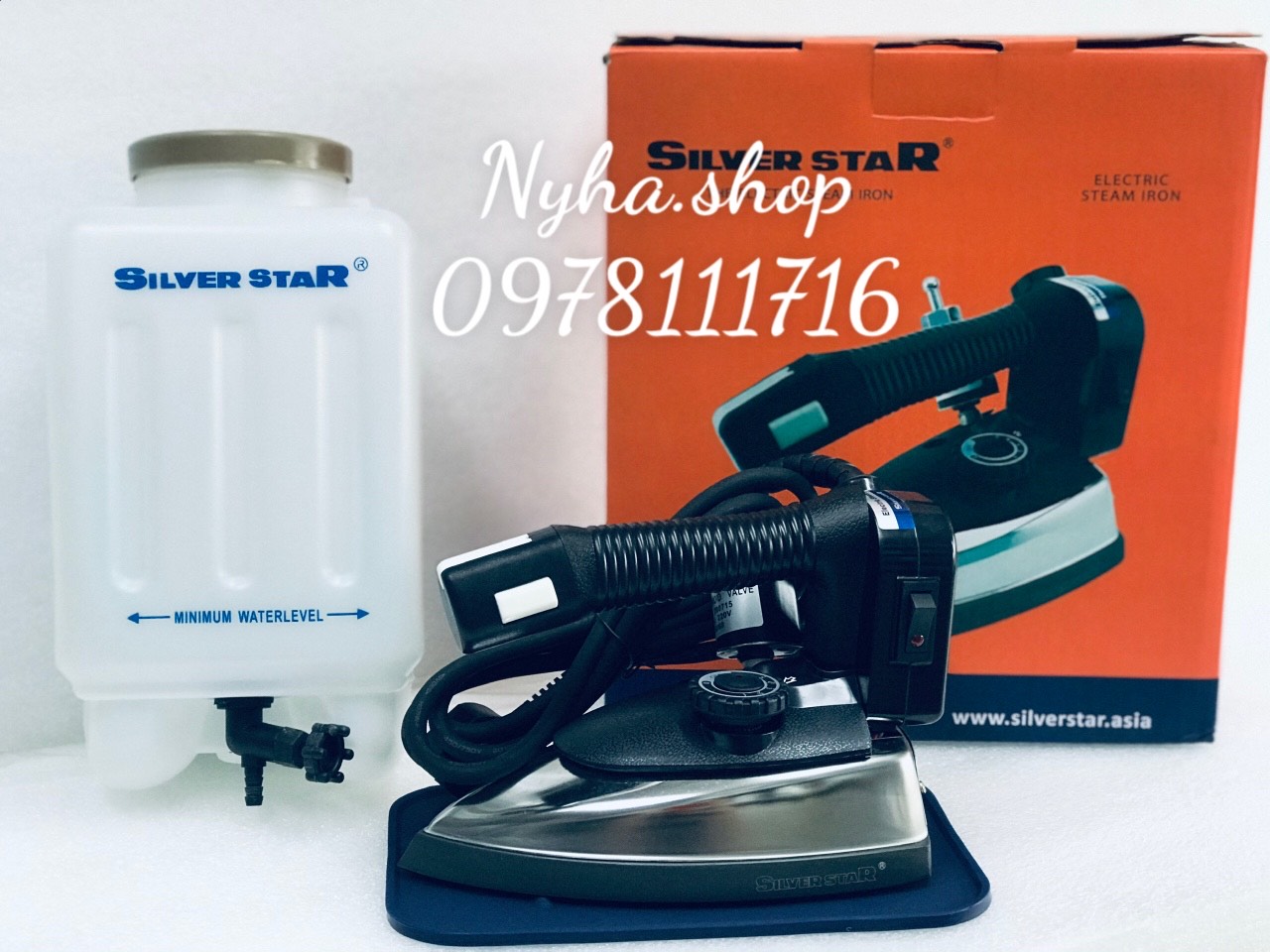 BÀN ỦI HƠI NƯỚC BÌNH TREO CÔNG NGHIỆP SILVER STAR CAM 1200W