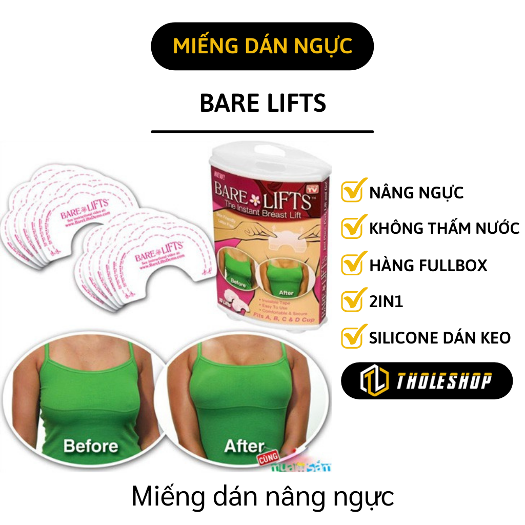 Miếng dán nâng ngực BARE LIFTS - Combo 10 miếng dán nhũ hoa trong suốt, chống chảy xệ - Miếng dán ngực cao cấp - Miếng dán nâng ngực