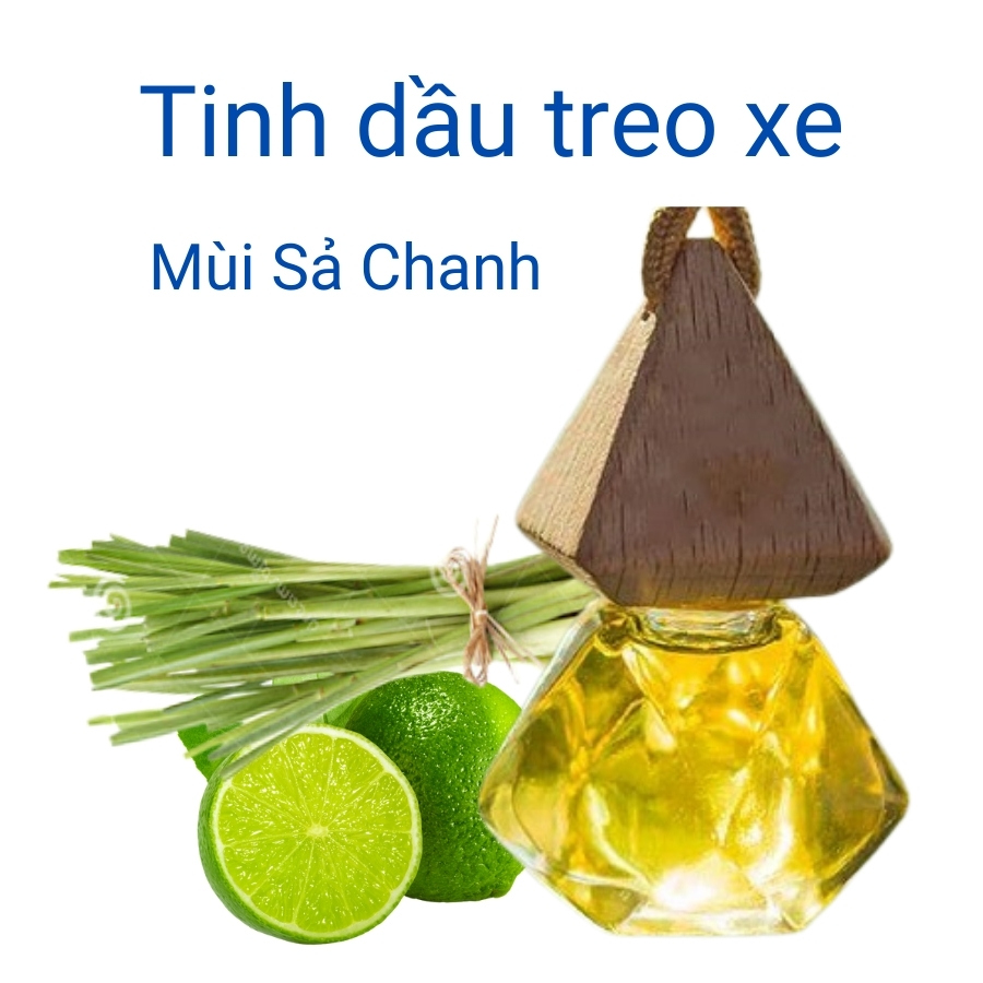 Tinh dầu trxe ô tô thơm xe, thơm phòng mùi sả chanh dung tích 7ml, khử mùi tạo cảm giác thư thái khi lái xe