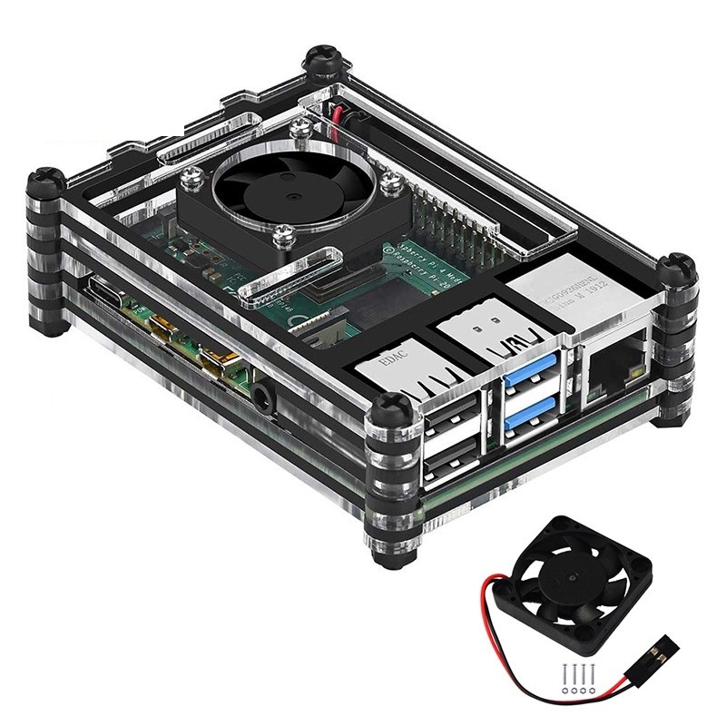 Case bảo vệ cho Raspberry Pi 4B - Mica trong