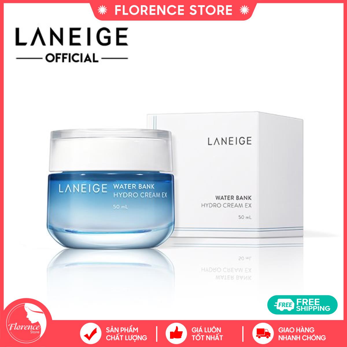 Kem Dưỡng Ẩm Cấp Nước Laneige Water Bank Hydro Cream Ex 20Ml +50Ml Dành Cho Da Dầu FREESHIP MAX Florence Store