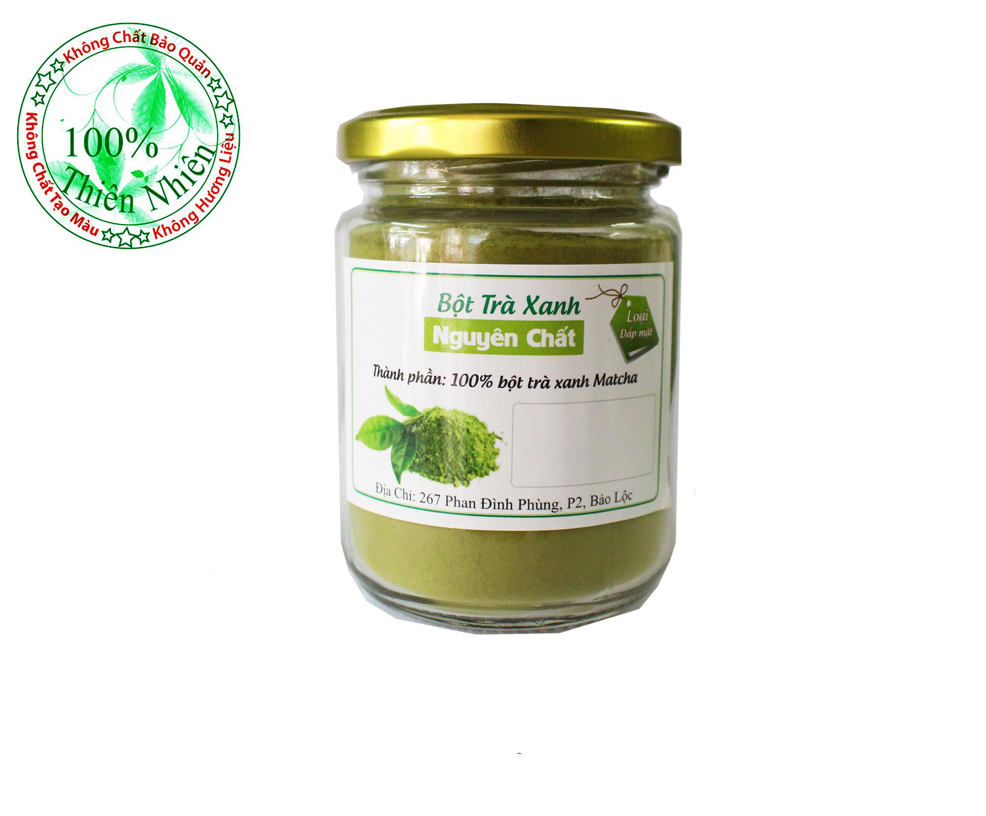 Bột trà xanh nguyên chất đắp mặt trắng da 100gr