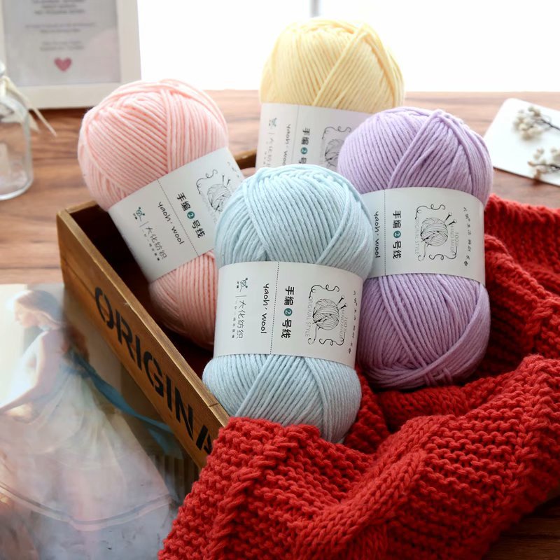 Len yaoh 100g sợi 3mm - len wool thực vật - mềm, xốp, nhẹ, giữ ấm tốt