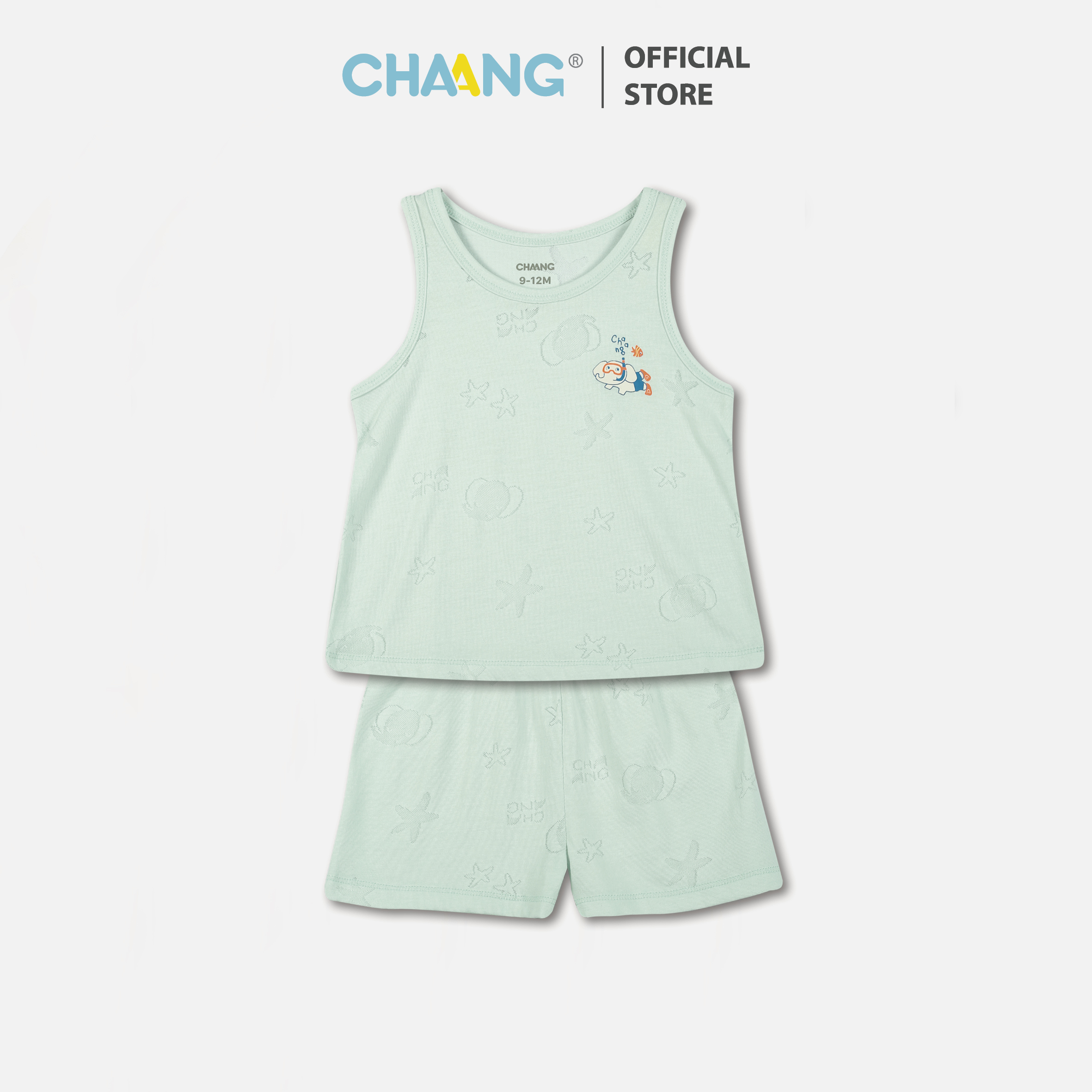 Bộ ba lỗ Sea vân chìm xanh biển cho bé trai Chaang