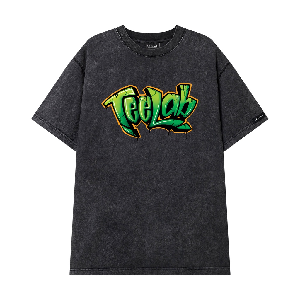Luckáo thun local brand unisex teelab graffiti wash ts028