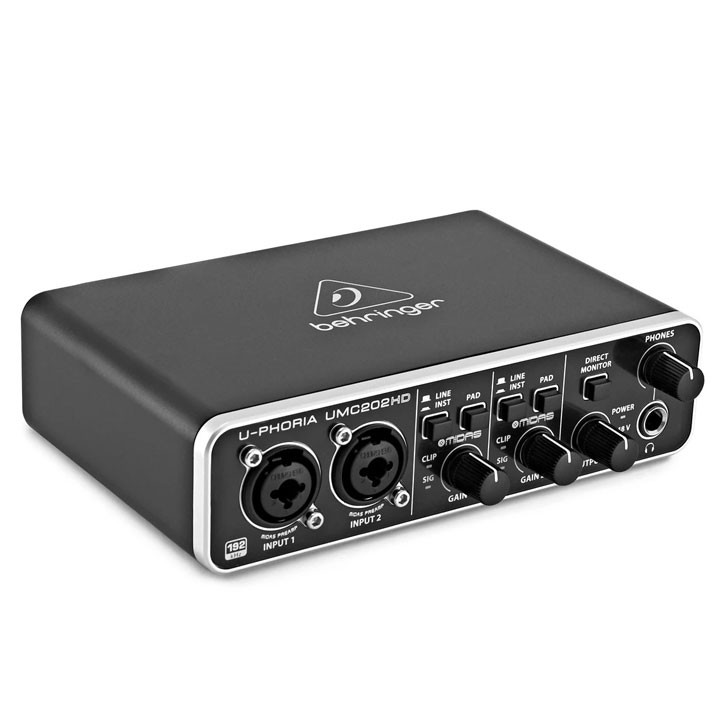 Sound card thu âm và làm nhạc behringer u-phoria umc202hd