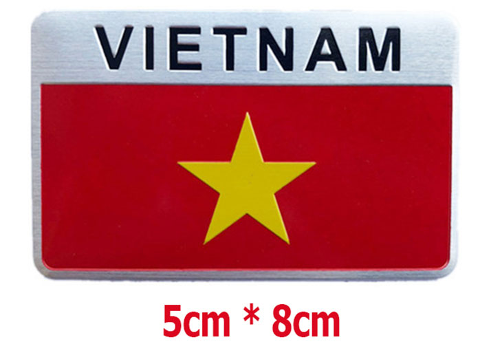 Bộ 2 logo cờ việt nam hình vuông dán trang trí xe hơi, ô tô xe máy có sẵn băng keo 3m phía sau tiện lợi