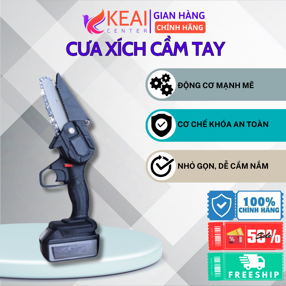 Máy cưa xích cầm tay 199V, máy cưa xích dùng pin siêu trâu, lam xích 6inch cưa gỗ siêu khỏe