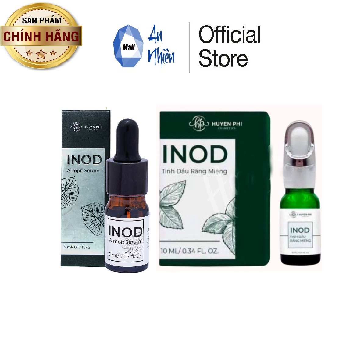 Combo set 2in1 serum tinh dầu inod huyền phi khử mùi hôi nách chân và hôi miệng cơ thể thơm tho
