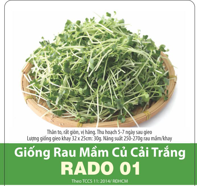 [HCM]Hạt Giống Mầm Củ Cải Trắng  RaDo104-gói 50gram