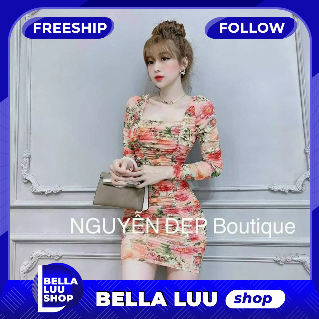 Đầm Nữ Body Nhún Thân Dễ Thương, Sang Trọng, Cá Tính, Xinh Xắn, Màu Sắc Y Hình Thời Trang Bella Luu Shop
