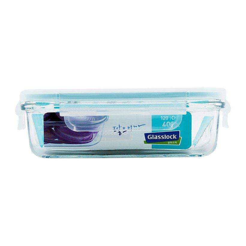 Hộp thủy tinh cường lực Glasslock, hình chữ nhật 400ml - kín hơi, tiện dụng, Made in Korea