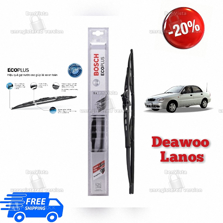 2 cây gạt mưa Deawoo Lanos. Boch Ecoplus 20x18inch
