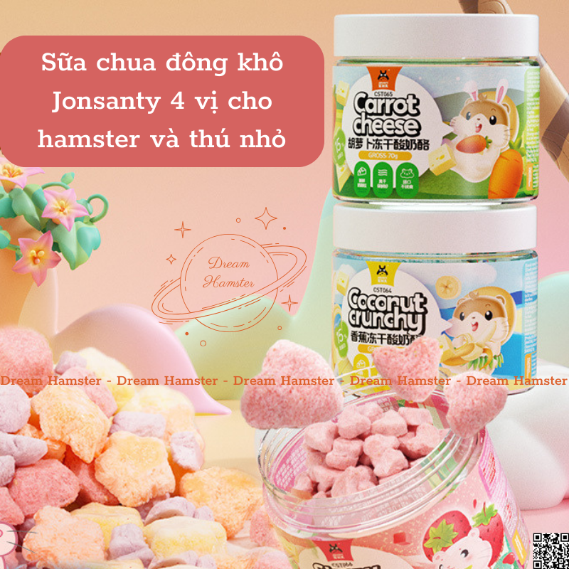 Sữa chua đông khô Jonsanty 4 vị cho hamster và thú nhỏ