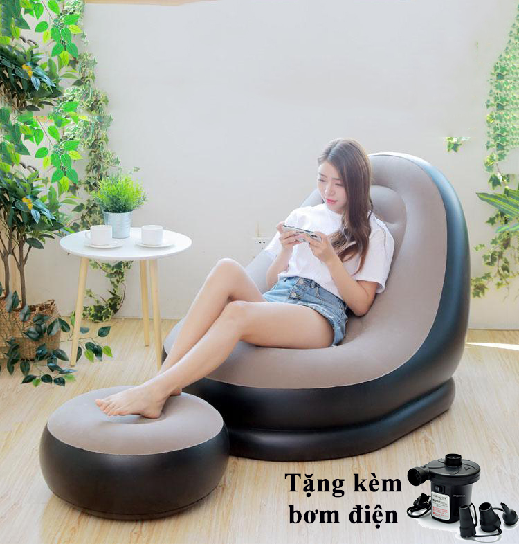 Sofa Hơi- Ghế Đệm Hơi Tựa Lưng Nỉ Nhung Cao Cấp – Dễ Di Chuyển – Nhỏ Gọn – Tiện Dụng- Kailas