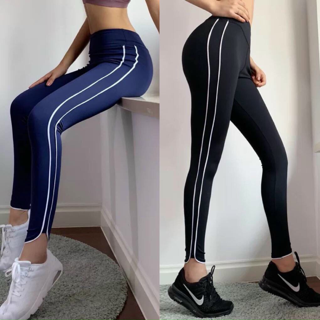 Quần thể thao gym yoga phối sọc trắng chất đẹp giá tốt - Lina sport