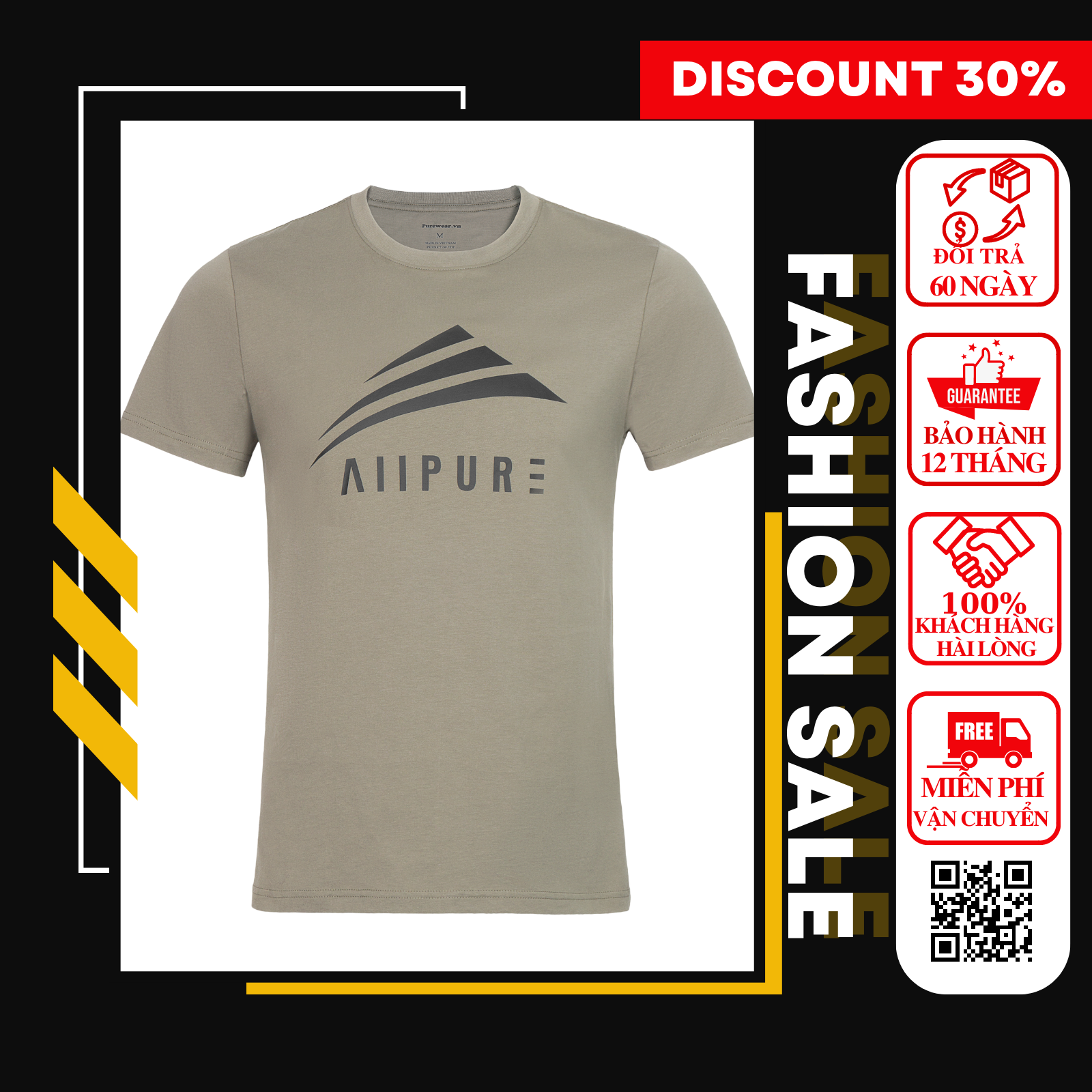 Áo thun nam cao cấp ALLPURE classic t-shirt - green
