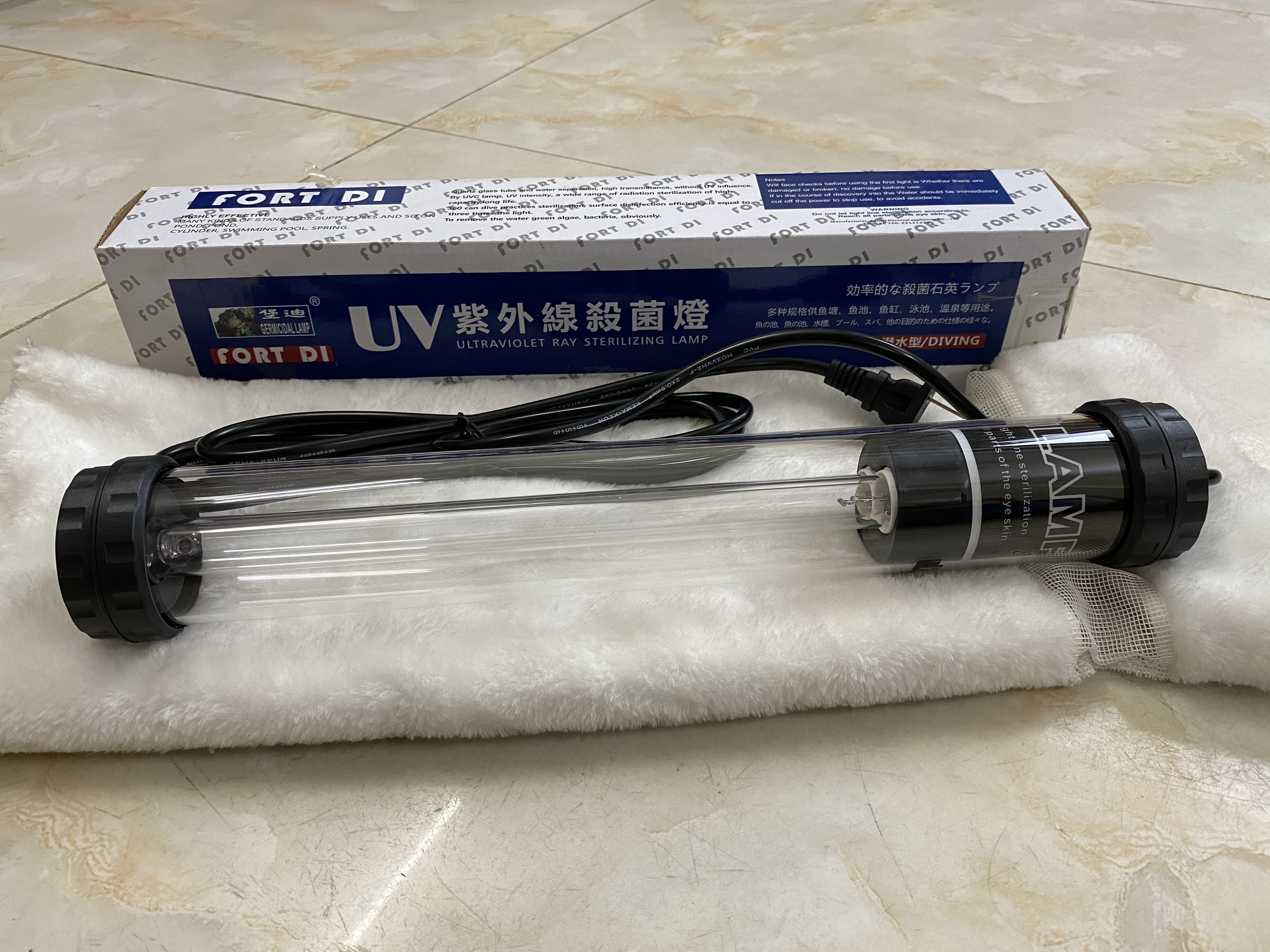[Xả kho 3 ngày] Đèn UV 20w - dài 28cm Diệt Tảo Diệt Khuẩn Cho Bể Cá FORT DI (Hàng Công Ty- Loại sịn) Cá Koi Hoàng Long